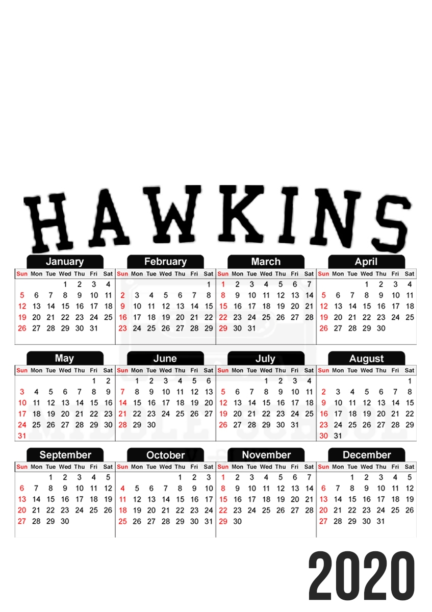  Hawkins Middle School AV Club K7 for A3 Photo Calendar 30x43cm