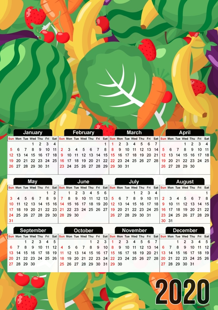  Healthy Food: Fruits and Vegetables V2 for A3 Photo Calendar 30x43cm