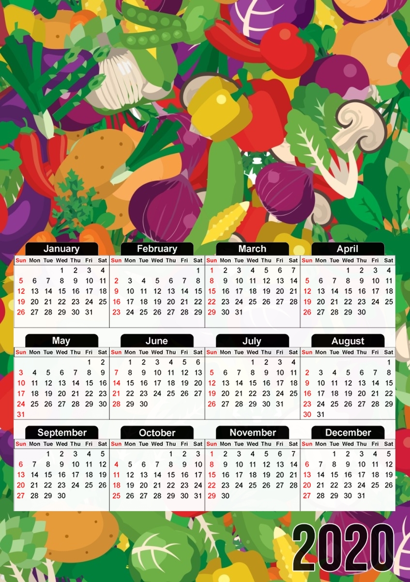  Healthy Food: Fruits and Vegetables V3 for A3 Photo Calendar 30x43cm