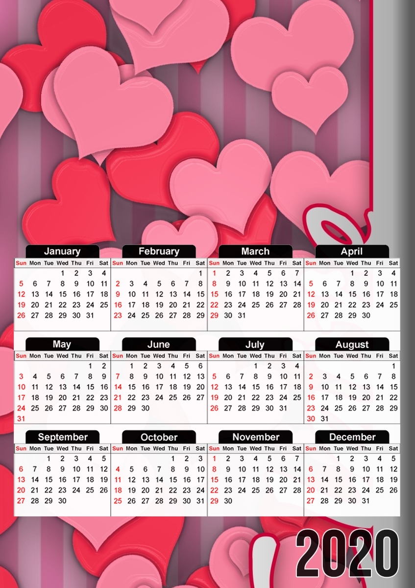  Heart Love - Claire for A3 Photo Calendar 30x43cm