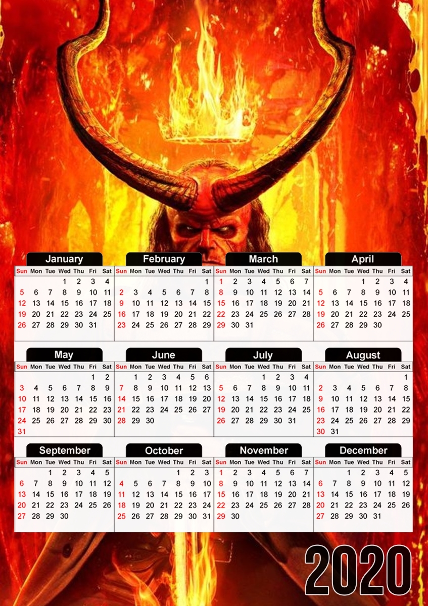  Hellboy in Fire for A3 Photo Calendar 30x43cm