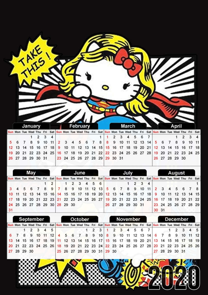  Hello Kitty X Heroes for A3 Photo Calendar 30x43cm