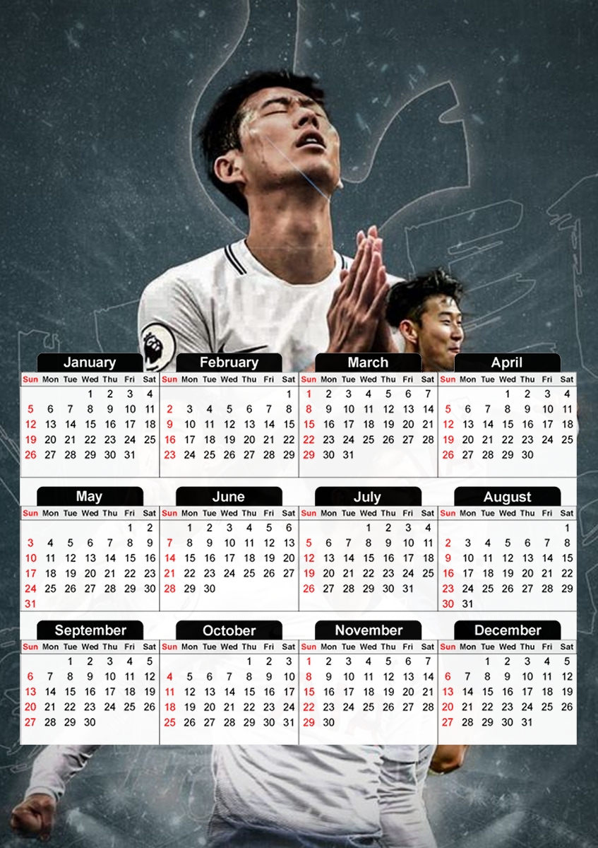  heung min son fan for A3 Photo Calendar 30x43cm