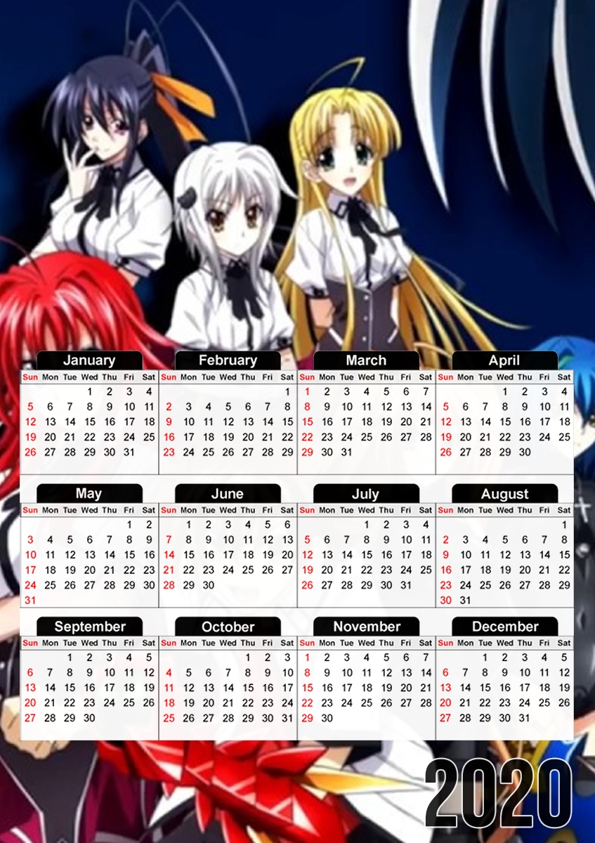  High School DxD for A3 Photo Calendar 30x43cm