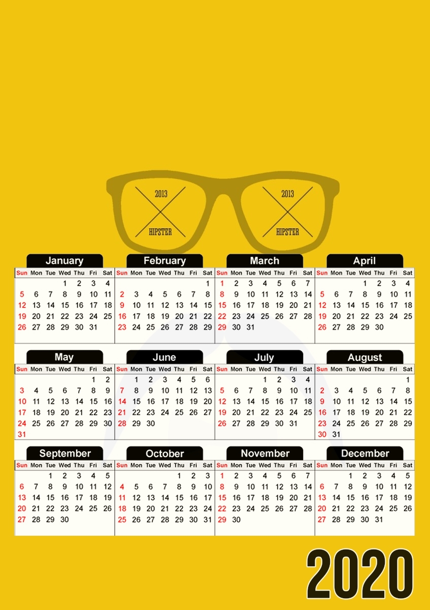  Hipster Face 2 for A3 Photo Calendar 30x43cm