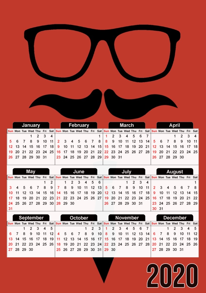  Hipster Face for A3 Photo Calendar 30x43cm