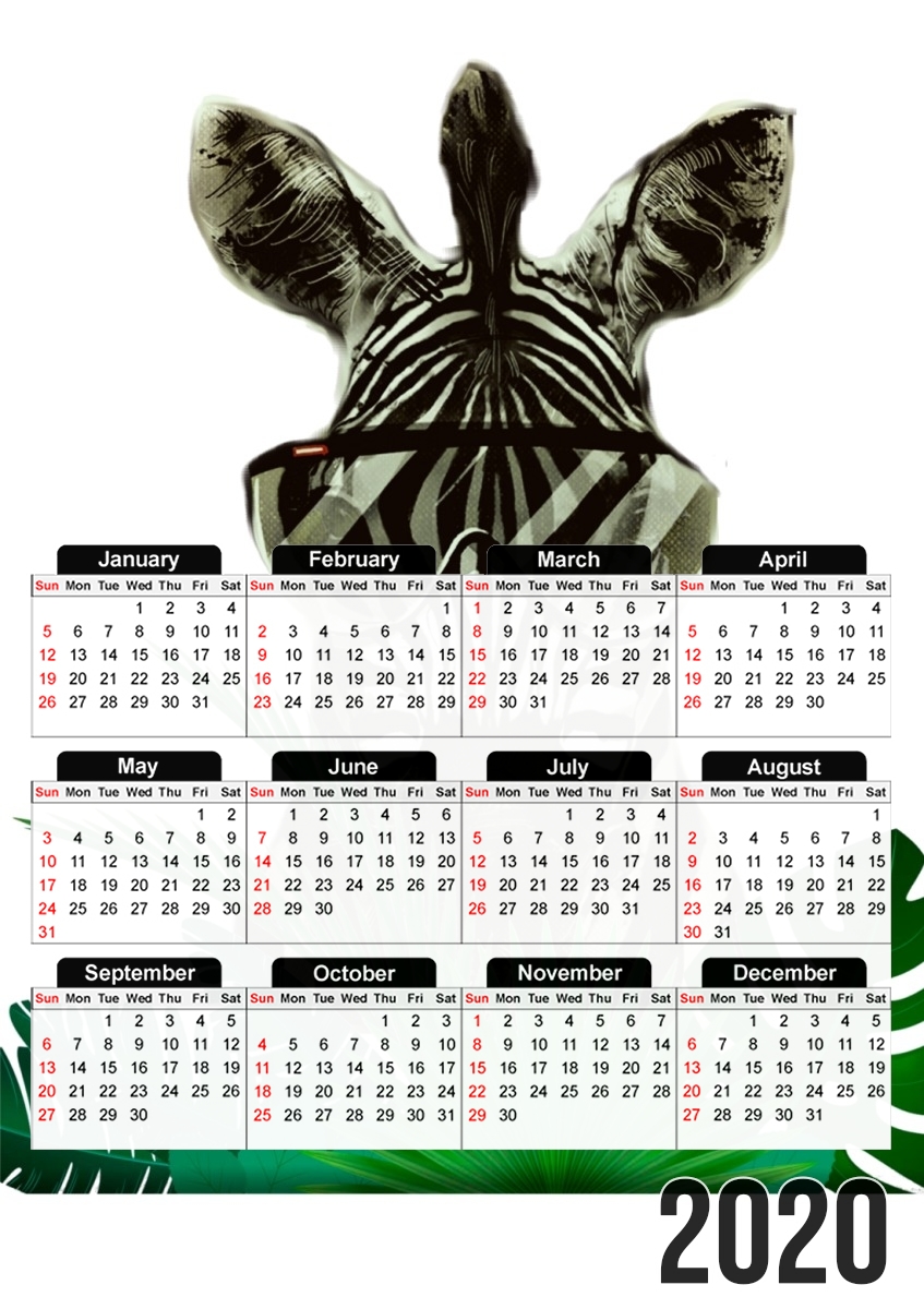  Hipster Zebra Style for A3 Photo Calendar 30x43cm