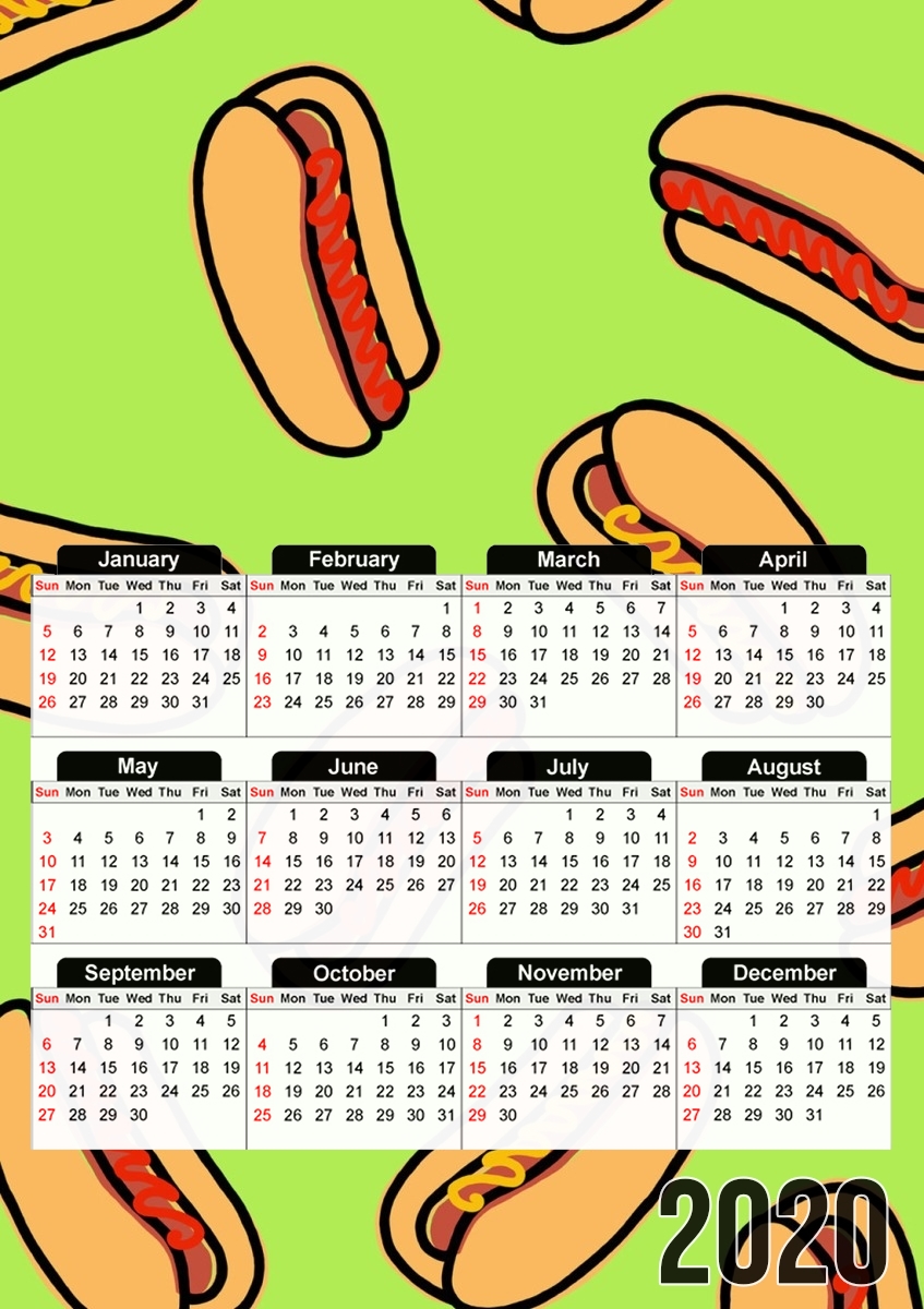  Hot Dog pattern for A3 Photo Calendar 30x43cm