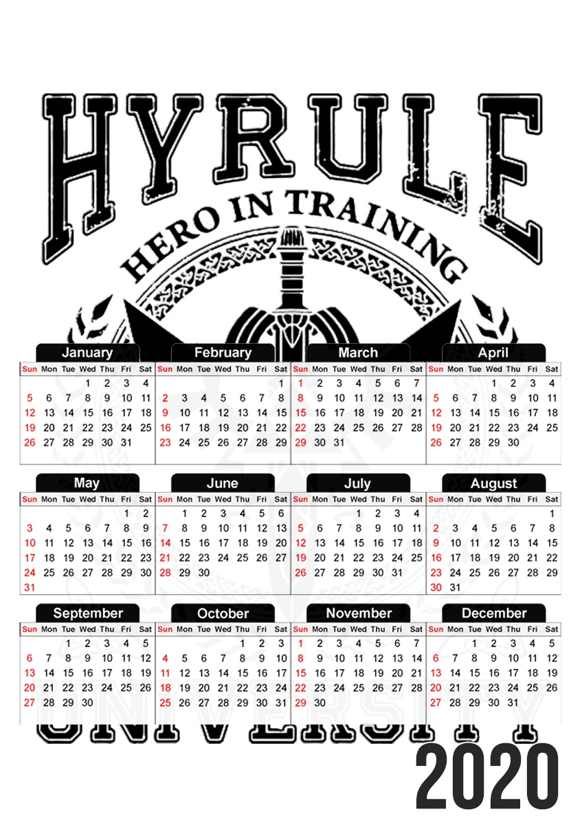  Hyrule University Hero in trainning for A3 Photo Calendar 30x43cm