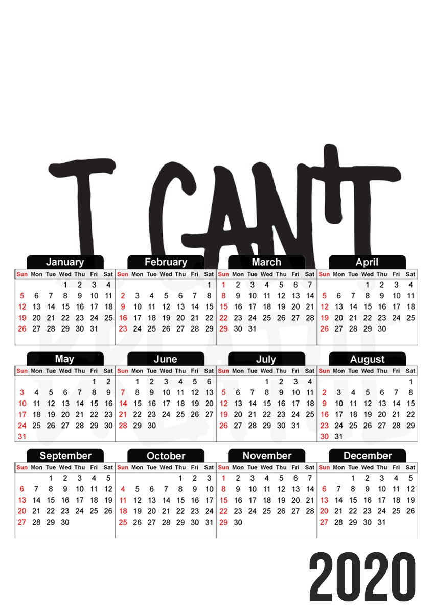  I cant breathe for A3 Photo Calendar 30x43cm