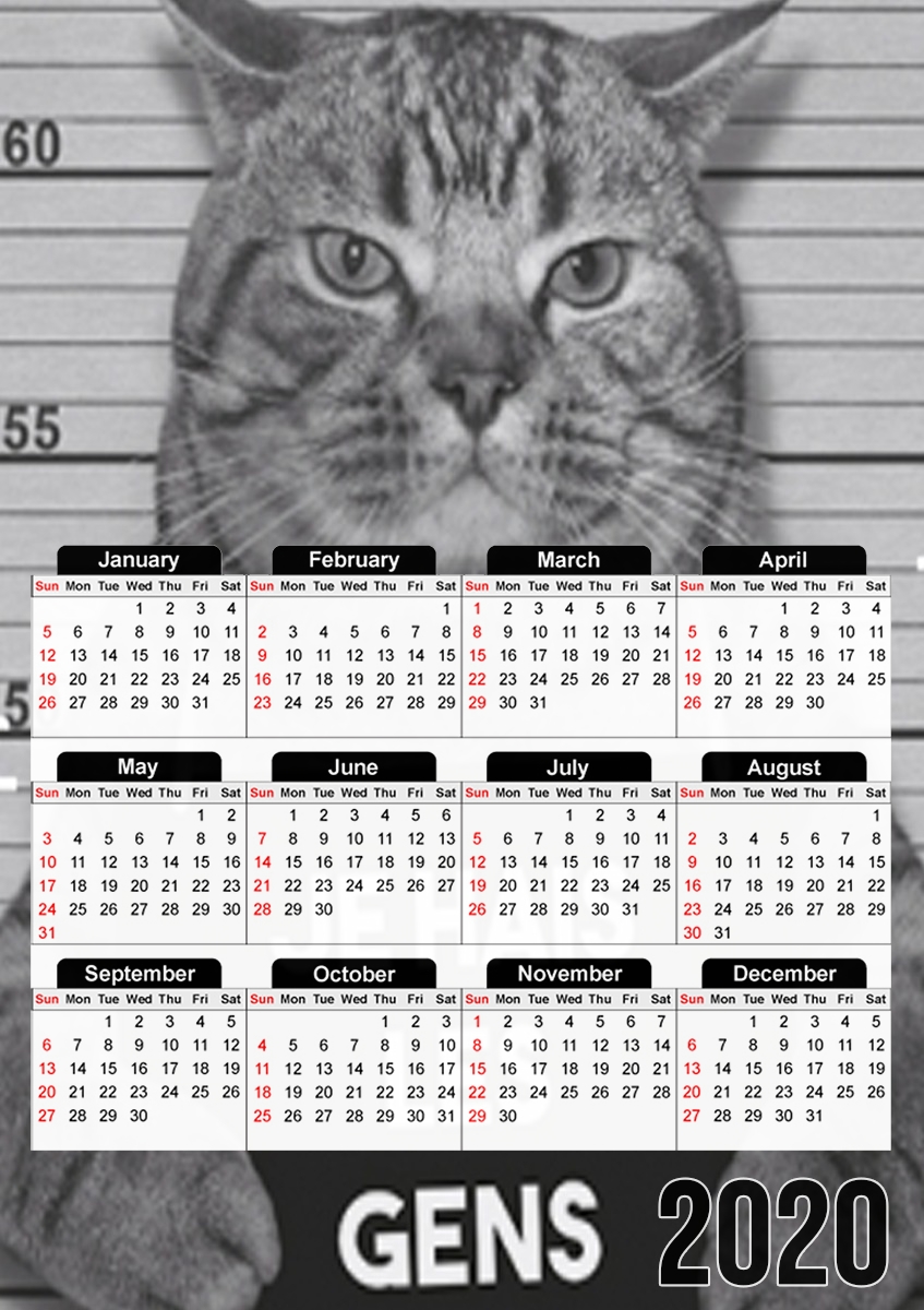  I hate people Cat Jail for A3 Photo Calendar 30x43cm