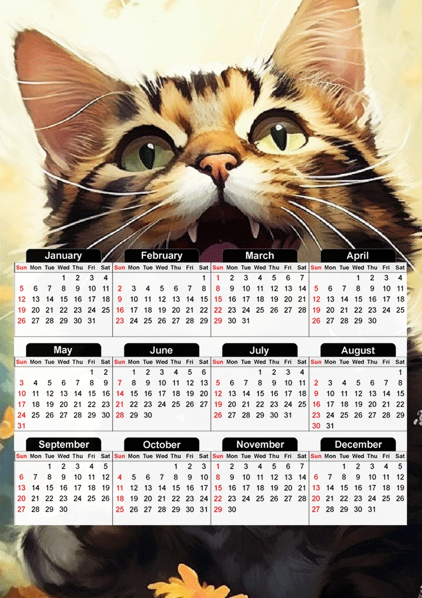  I Love Cats v3 for A3 Photo Calendar 30x43cm