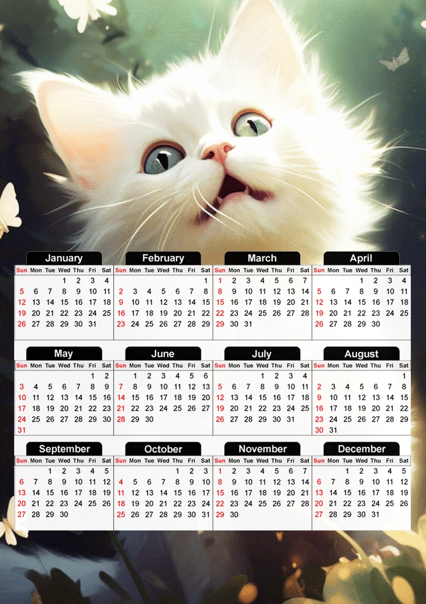  I Love Cats v5 for A3 Photo Calendar 30x43cm