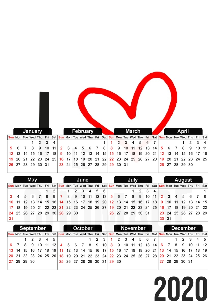  I love chomage for A3 Photo Calendar 30x43cm