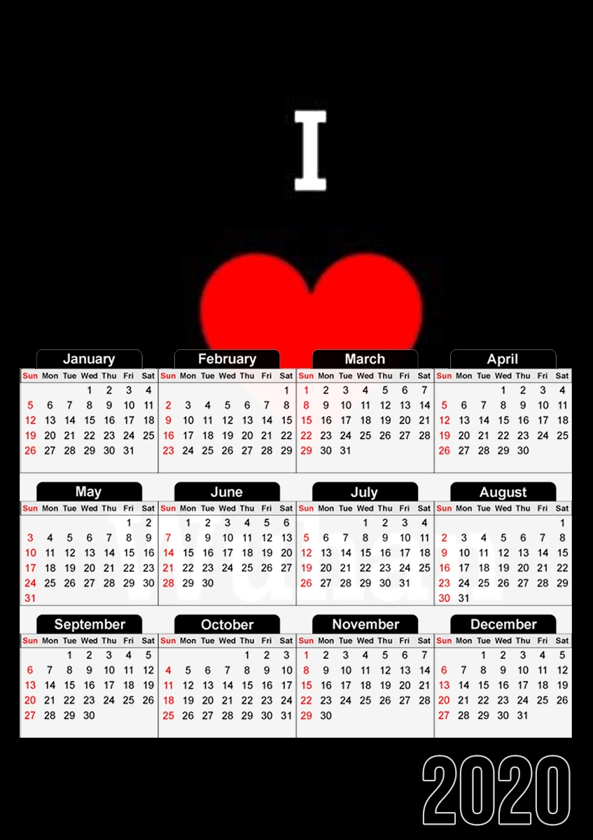  I love Wuhan Coronavirus for A3 Photo Calendar 30x43cm