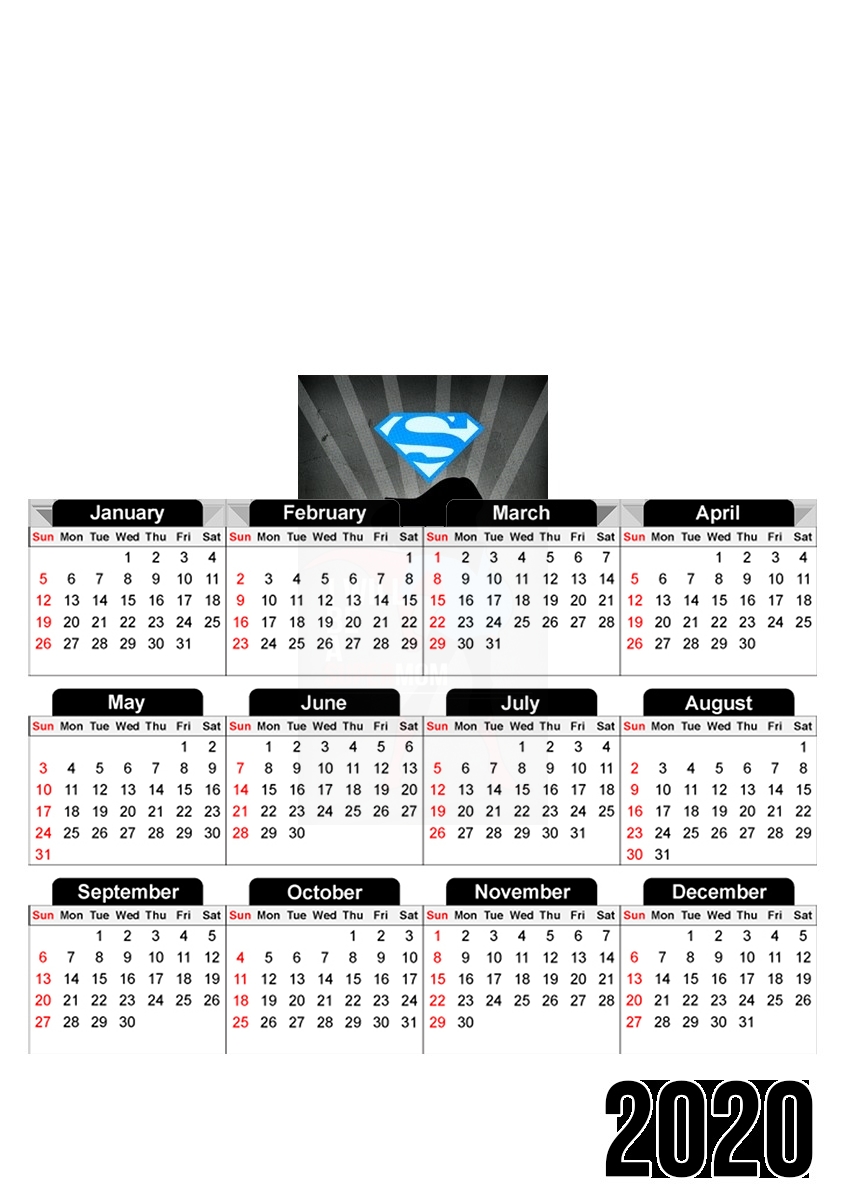  I will be a super mom for A3 Photo Calendar 30x43cm