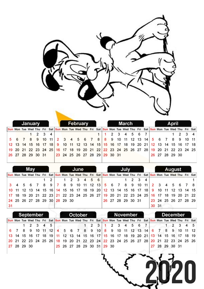  Idefix Versus Milou for A3 Photo Calendar 30x43cm