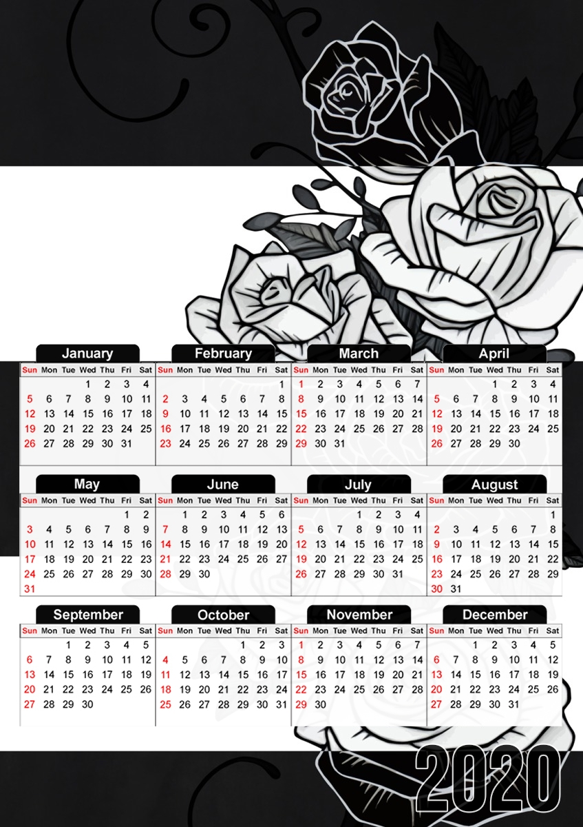  Inverted Roses for A3 Photo Calendar 30x43cm