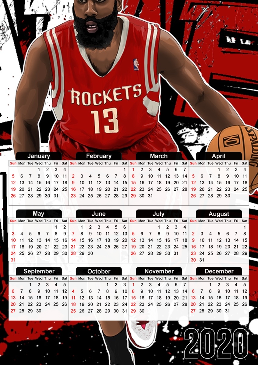  James Harden Basketball Legend for A3 Photo Calendar 30x43cm