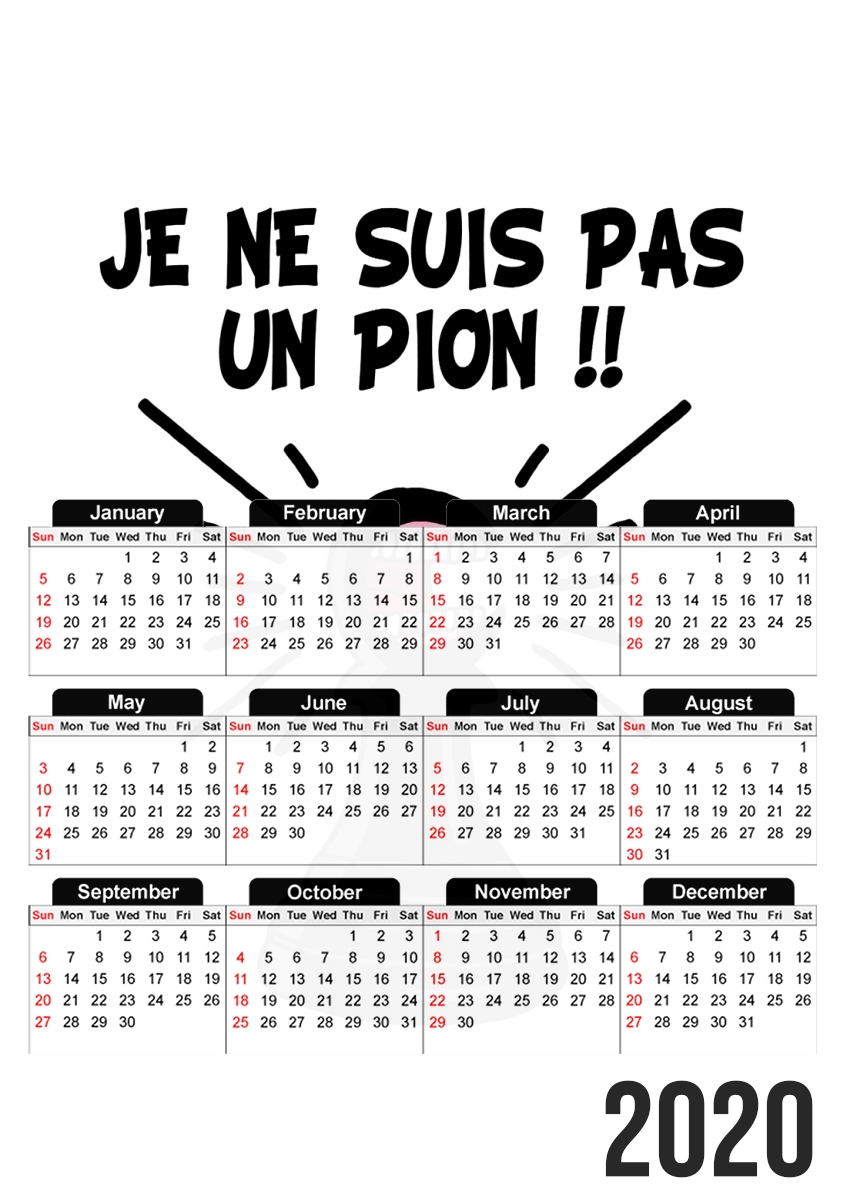  Je ne suis pas un pion for A3 Photo Calendar 30x43cm