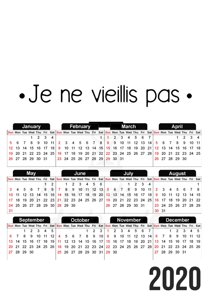  Je ne vieillis pas je prends de la valeur for A3 Photo Calendar 30x43cm