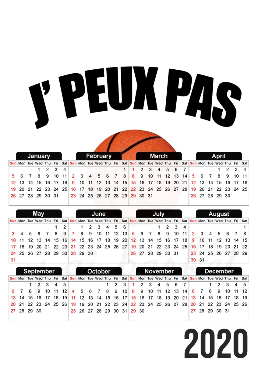  Je peux pas j ai basket for A3 Photo Calendar 30x43cm