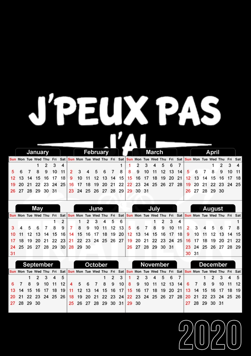  Je peux pas j ai Triathlon for A3 Photo Calendar 30x43cm