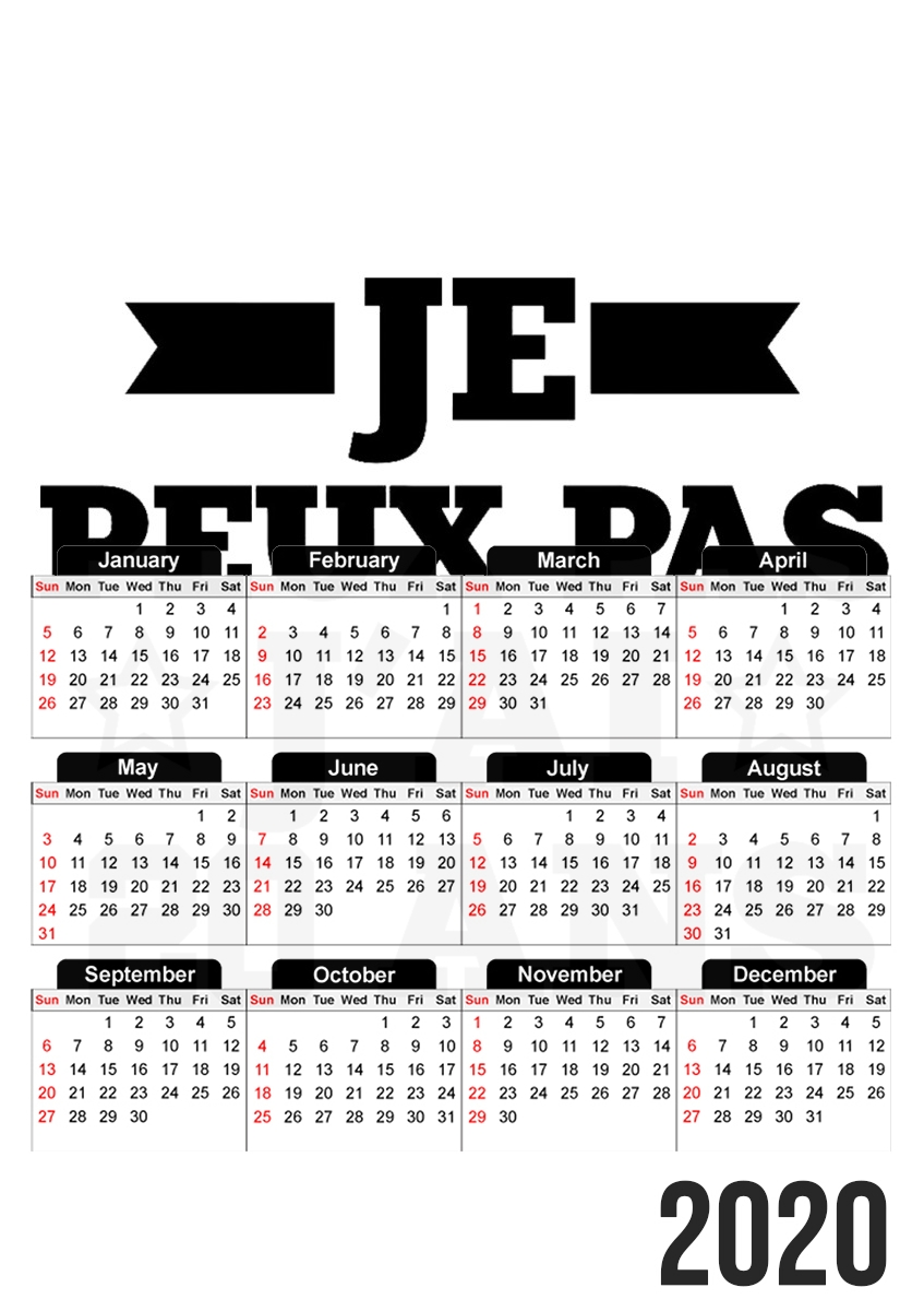  Je peux pas jai 20 ans for A3 Photo Calendar 30x43cm