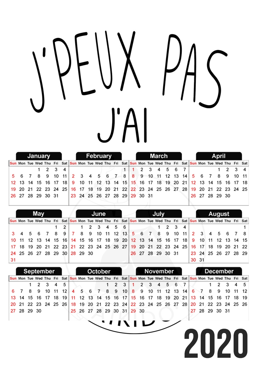  Je peux pas jai Aikido for A3 Photo Calendar 30x43cm