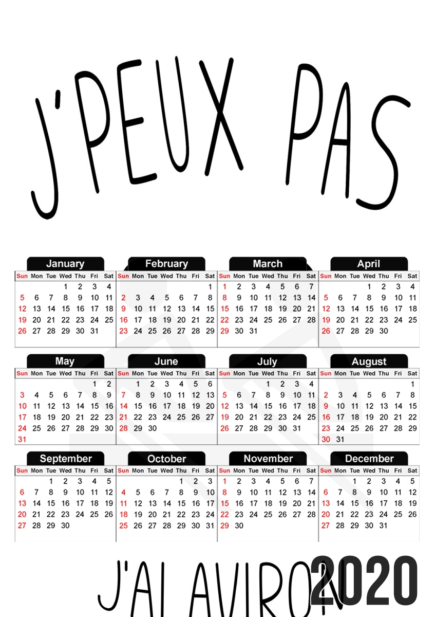  Je peux pas jai Aviron for A3 Photo Calendar 30x43cm