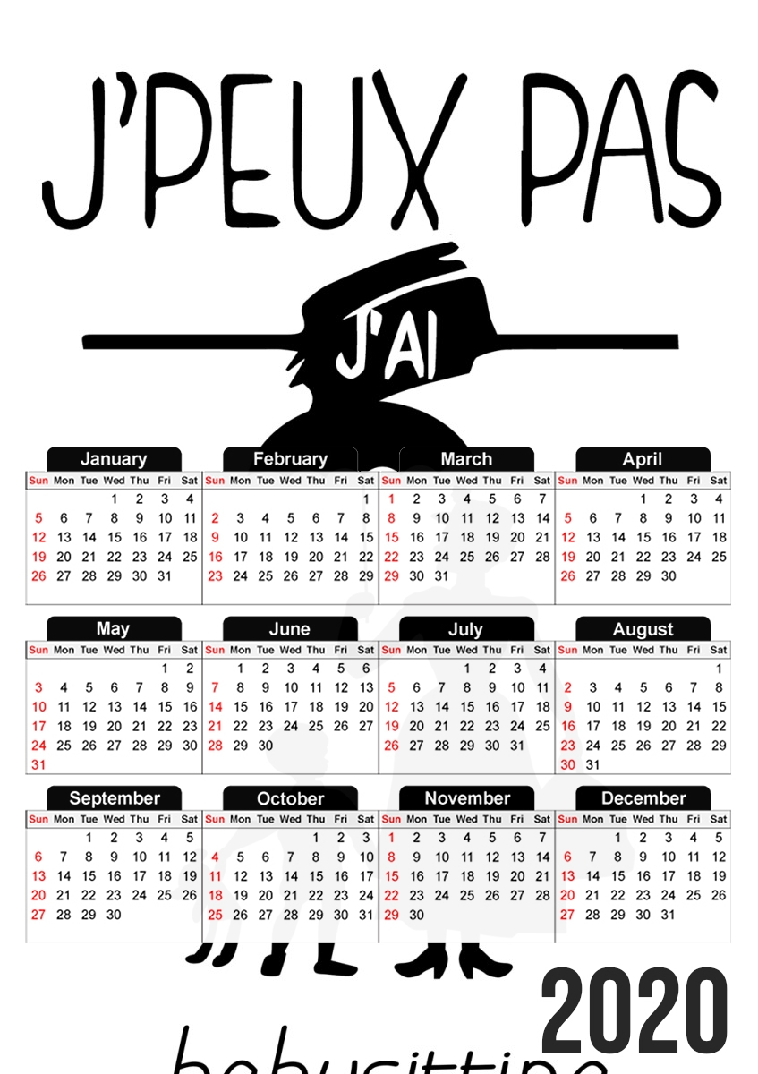  Je peux pas jai babystting comme Marry Popins for A3 Photo Calendar 30x43cm