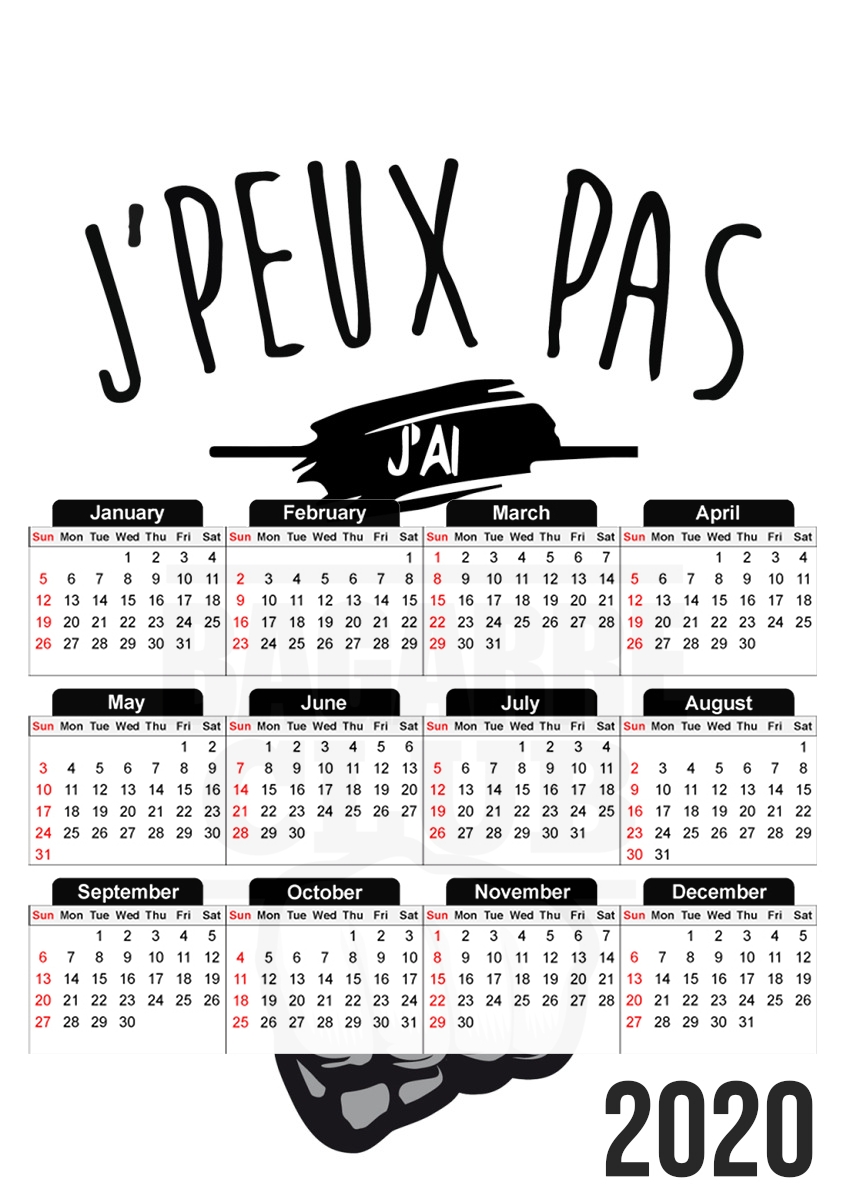  Je peux pas jai bagarre for A3 Photo Calendar 30x43cm