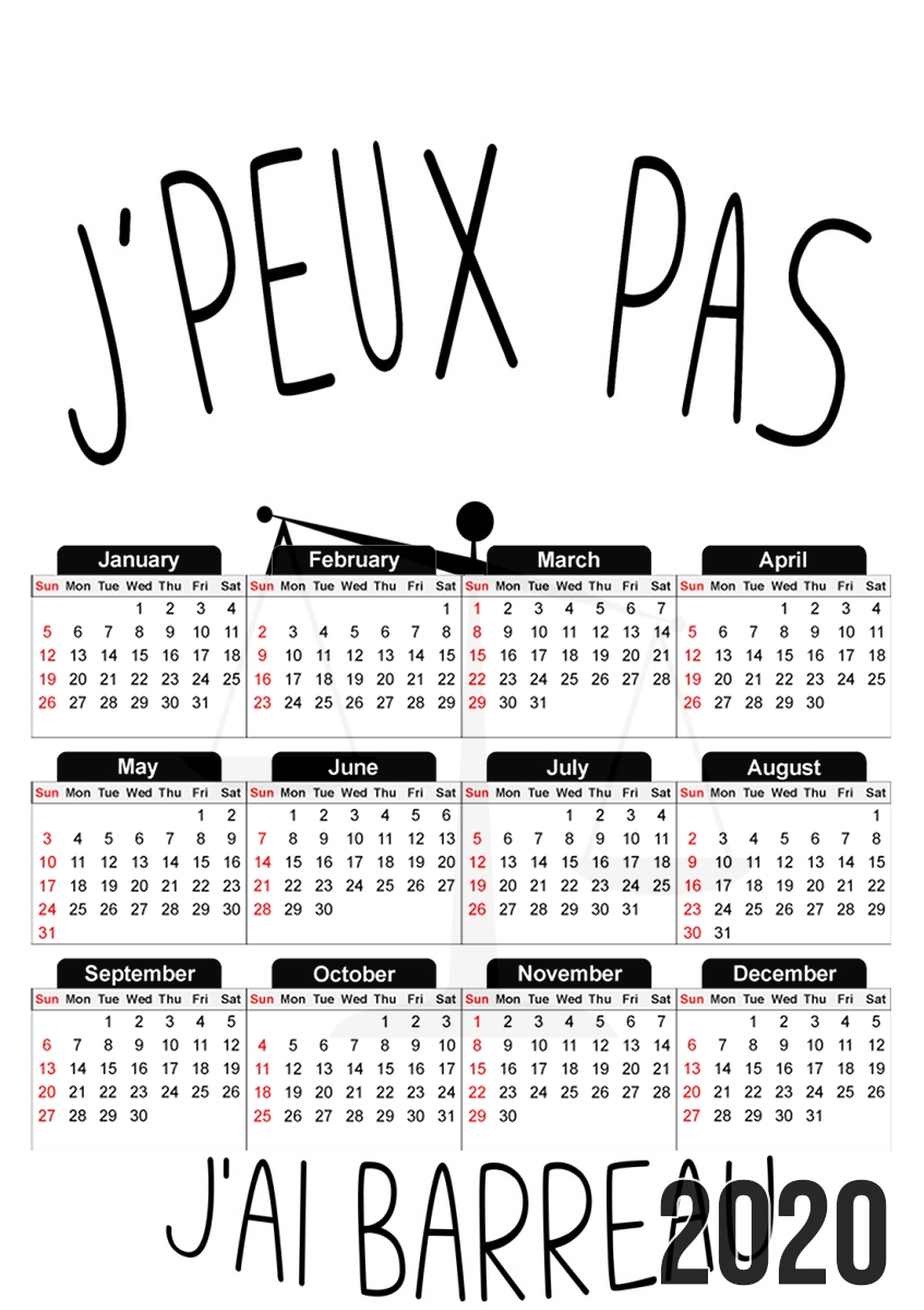  Je peux pas jai barreau Cadeau futur Avocat for A3 Photo Calendar 30x43cm