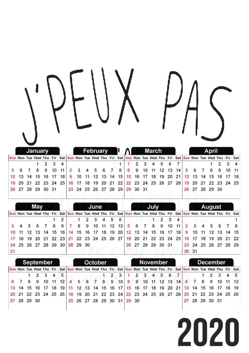  Je peux pas jai bibliotheque Lire cest rever les yeux ouverts for A3 Photo Calendar 30x43cm