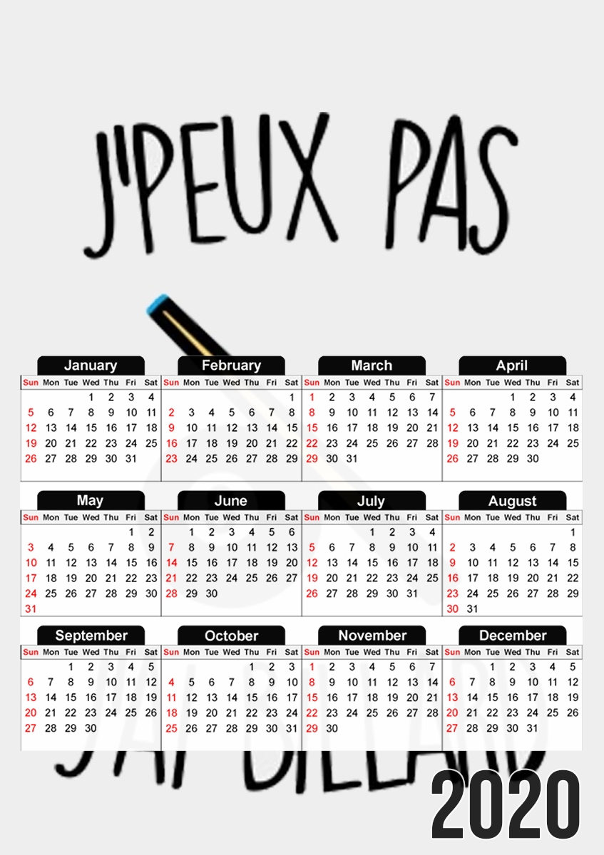  Je peux pas jai billard for A3 Photo Calendar 30x43cm