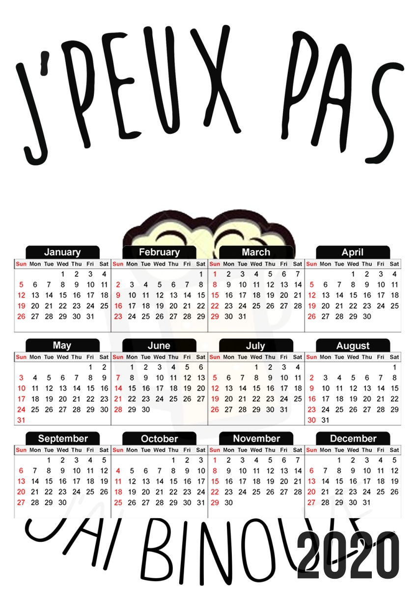  Je peux pas jai binouze for A3 Photo Calendar 30x43cm