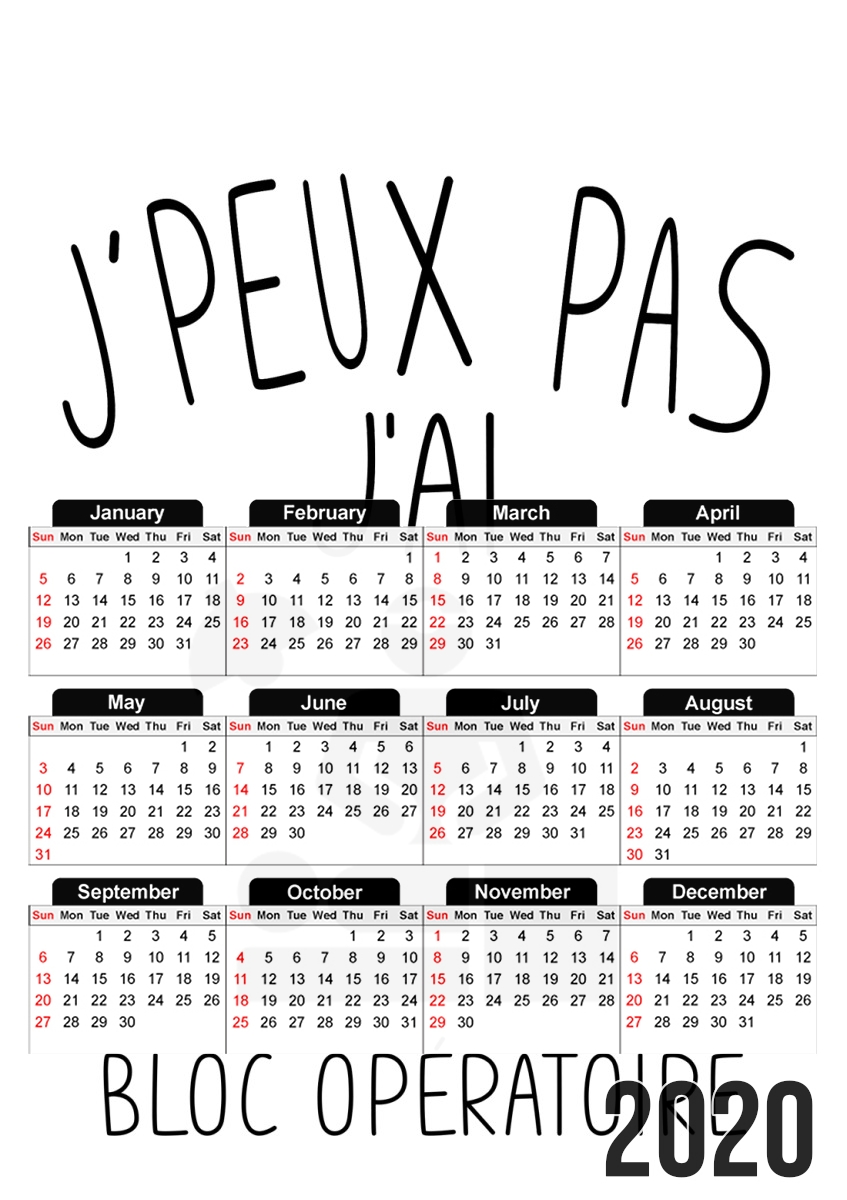  Je peux pas jai bloc operatoire for A3 Photo Calendar 30x43cm