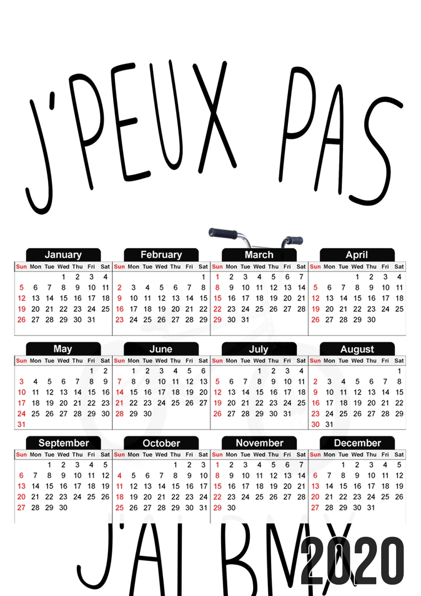  Je peux pas jai BMX for A3 Photo Calendar 30x43cm