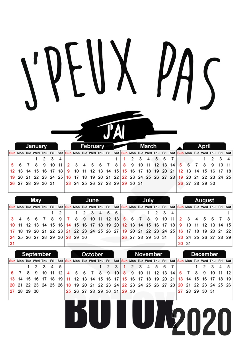  Je peux pas jai botox for A3 Photo Calendar 30x43cm