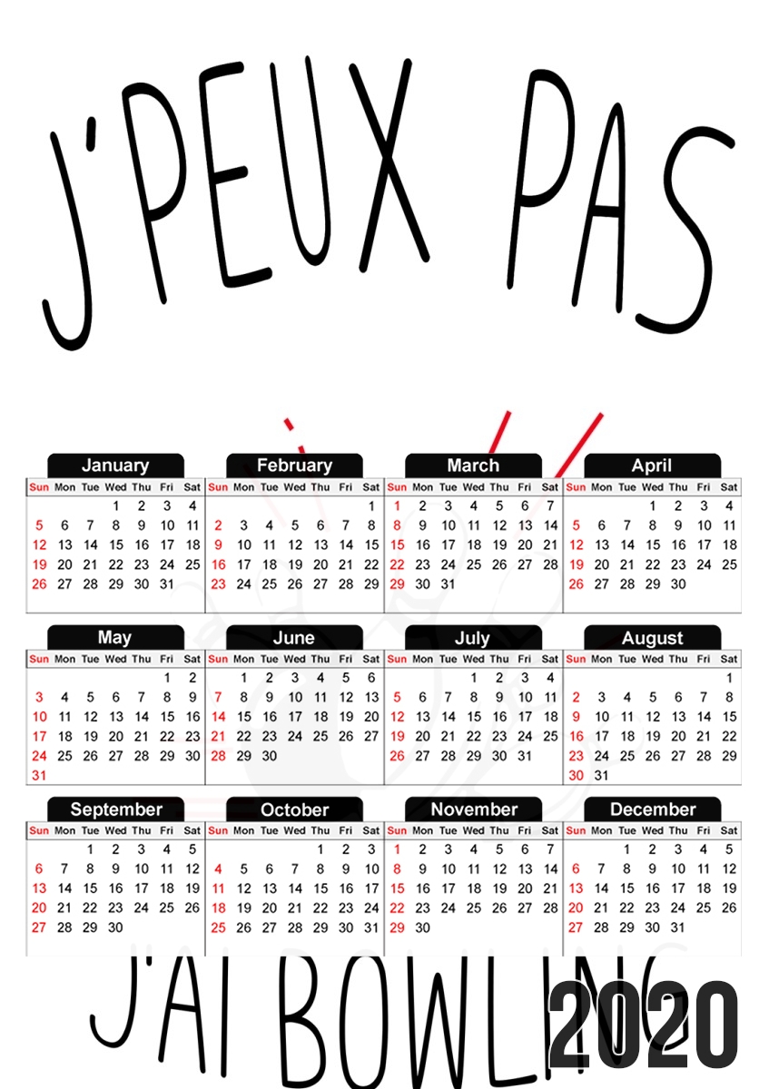  Je peux pas jai Bowling for A3 Photo Calendar 30x43cm