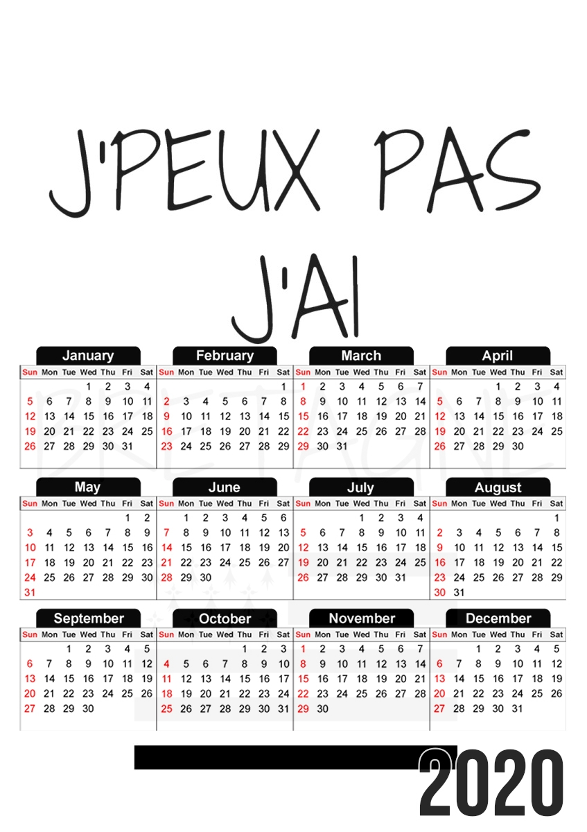  Je peux pas jai bretagne for A3 Photo Calendar 30x43cm