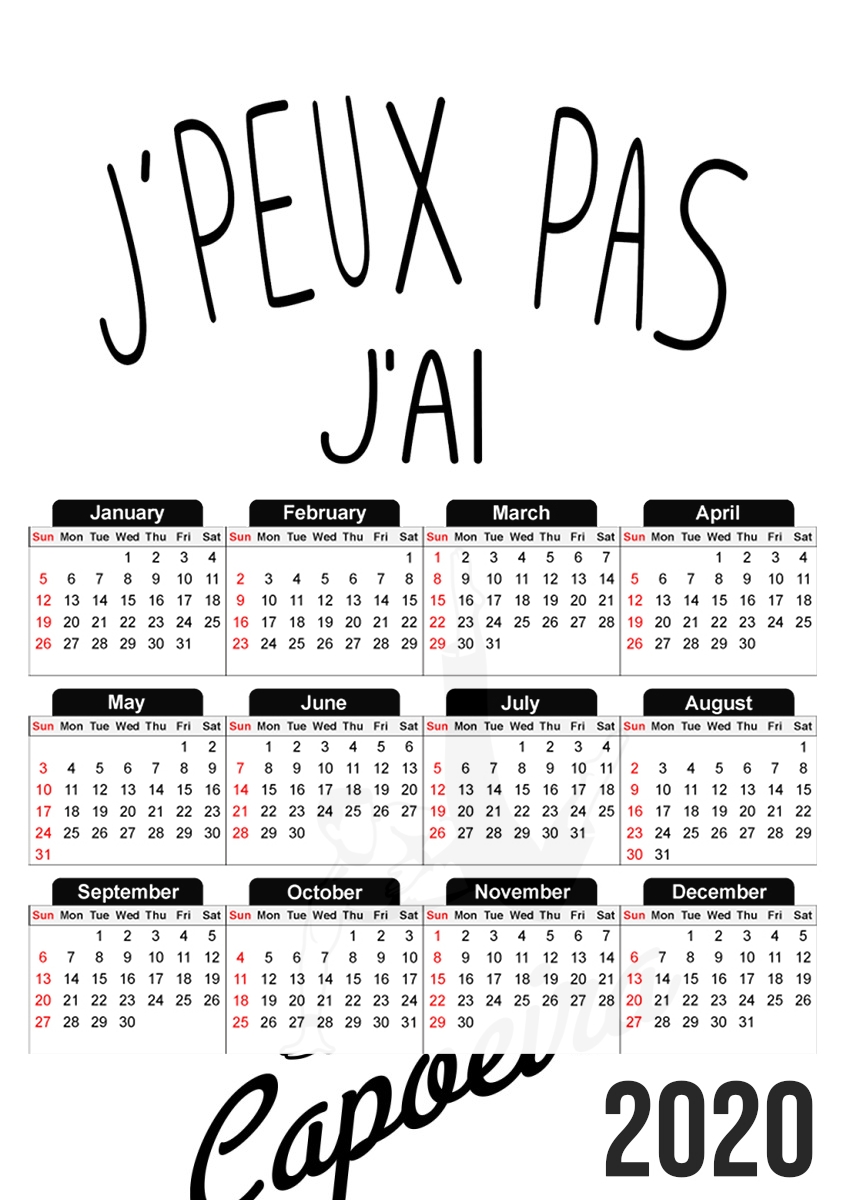  Je peux pas jai Capoeira for A3 Photo Calendar 30x43cm