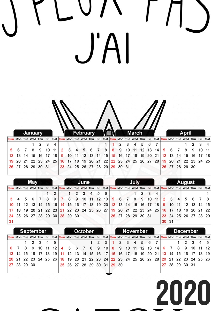  Je peux pas jai catch Ring for A3 Photo Calendar 30x43cm