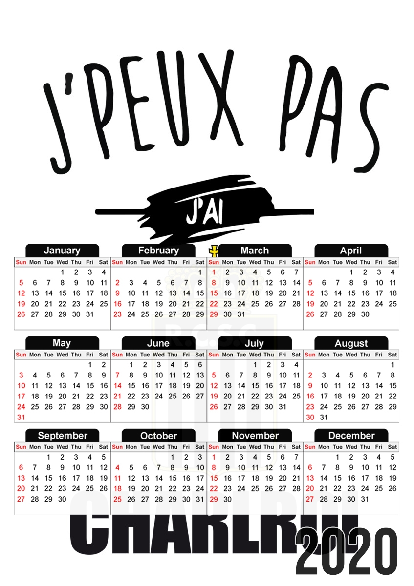  Je peux pas jai charleroi Belgique for A3 Photo Calendar 30x43cm