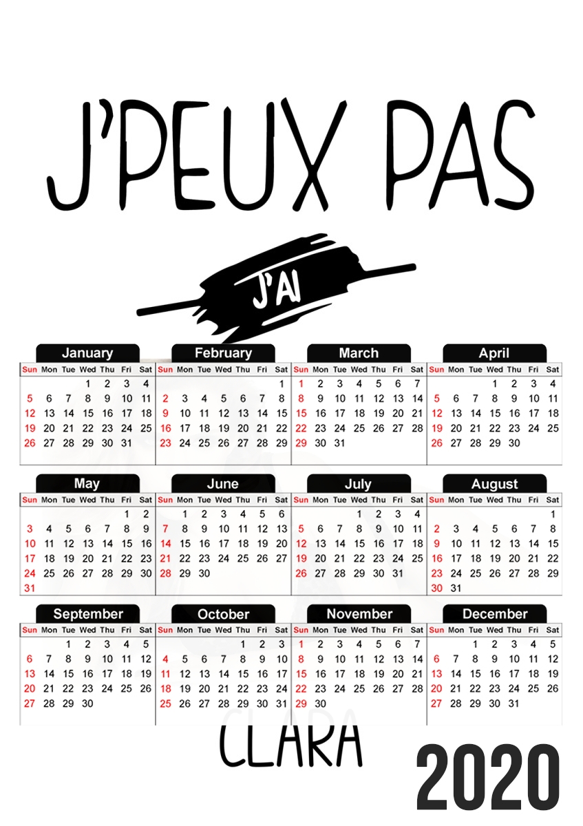  Je peux pas jai clara morgan for A3 Photo Calendar 30x43cm