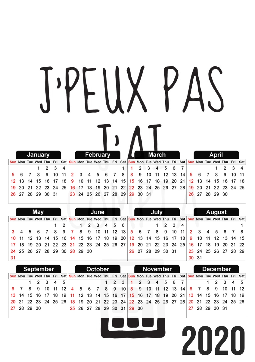  Je peux pas jai compta for A3 Photo Calendar 30x43cm