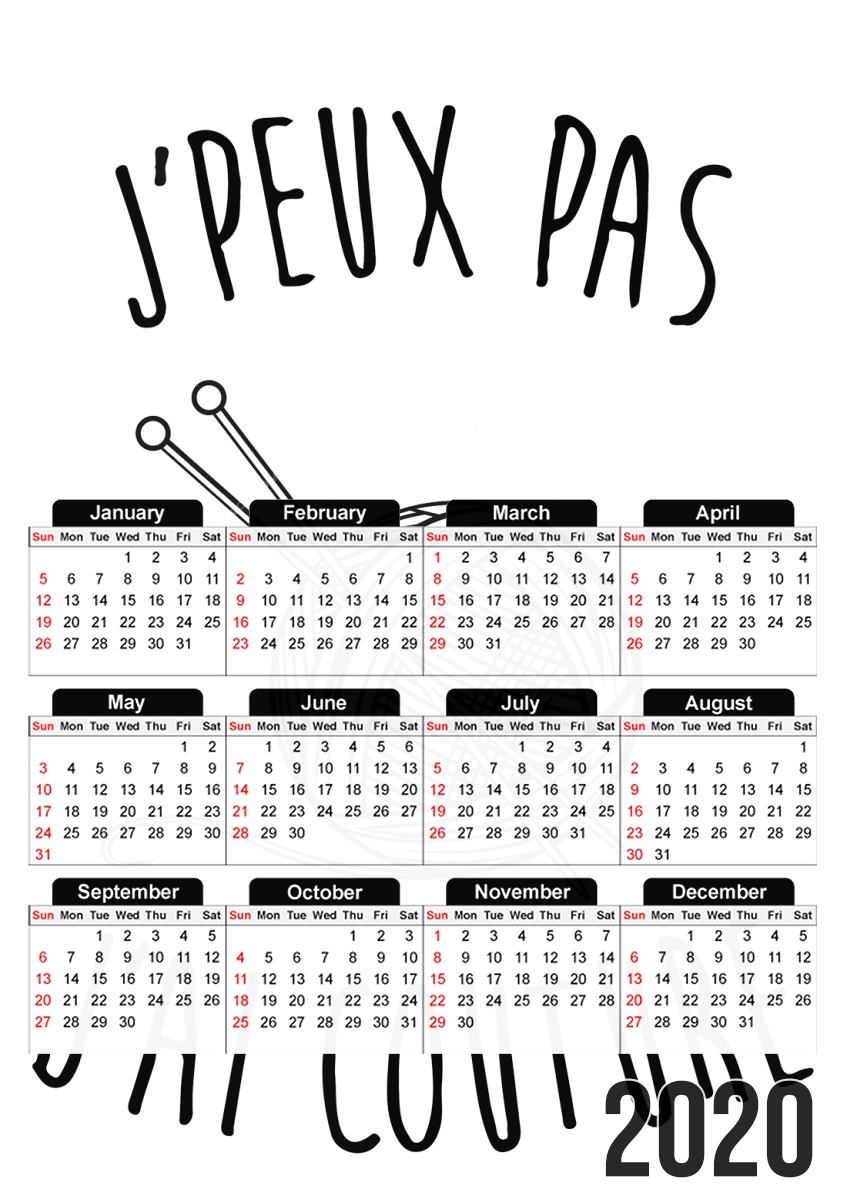  Je peux pas jai couture for A3 Photo Calendar 30x43cm