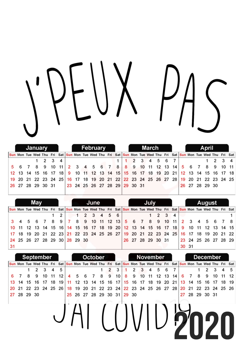  Je peux pas jai Covid 19 for A3 Photo Calendar 30x43cm