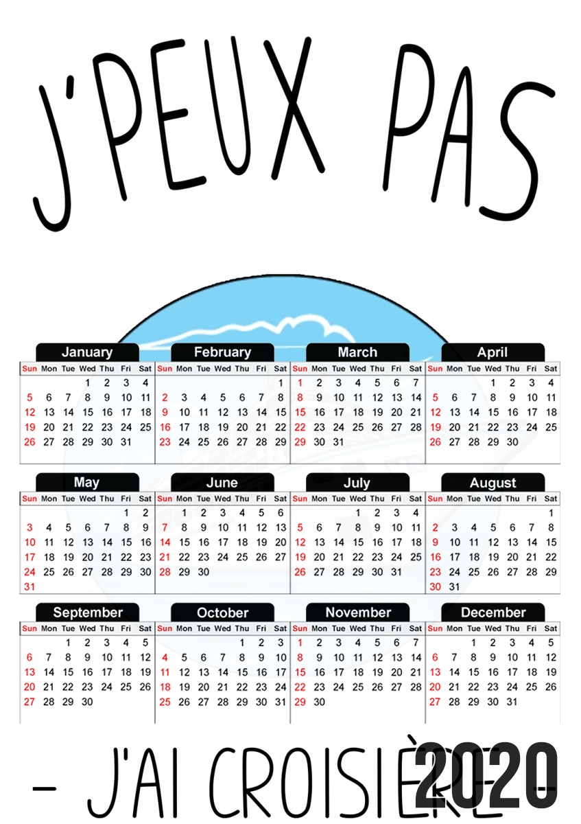  Je peux pas jai croisiere Bateau for A3 Photo Calendar 30x43cm