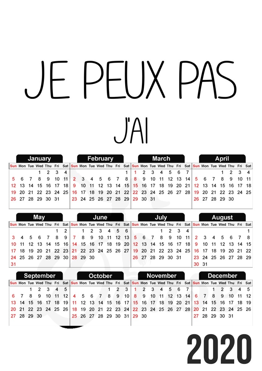  Je peux pas jai danse for A3 Photo Calendar 30x43cm